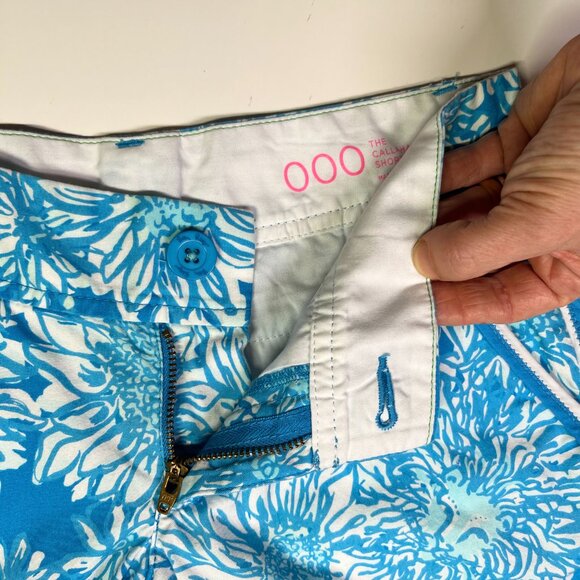 Lilly Pulitzer Size 000 The Callahan Short Blue Turquoise Floral Print - Picture 5 of 8